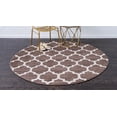 thumbnail image 2 of Unique Loom 3115782 8 x 8 ft. Philadelphia Trellis Round Rug, Brown, 2 of 2