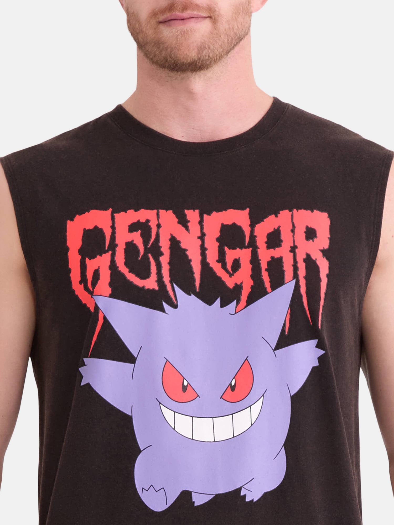Gengar Men's and Big Men's Graphic Muscle Tee, Sizes S-3XL