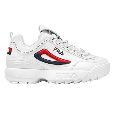 Fila Disruptor II Premium Repeat White Navy Red Men's Fashion Sneaker Shoes