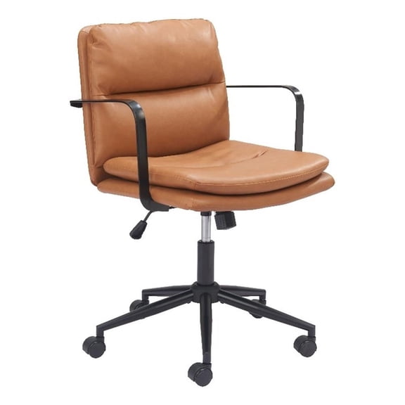Pemberly Row Contemporary Engineered Wood Office Chair Brown