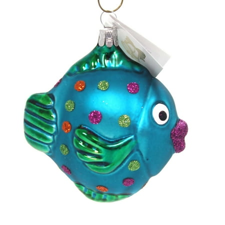 Christmas Bell Story Golden Bell Collection TROPICAL FISH Glass Christmas Ornament An489 ()