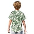 thumbnail image 5 of Abcomgle Hawaii Shirts for Boys Button Down Short Sleeve Boys Beach Outfit Cartoon Palm Tree Sunset Print Vacation Hawaii Shirts,Light Green,12-13Years, 5 of 5