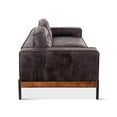 thumbnail image 4 of World Interiors Chiavari Ebony Leather Upholstered/Wood Sofa in Black, 4 of 7
