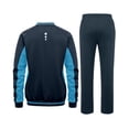 thumbnail image 3 of Women's 2Pc V Neck Tracksuit, 4 Way Stretch Breathable Reflective for Golf Running Casual Navy Light Blue XL, 3 of 8
