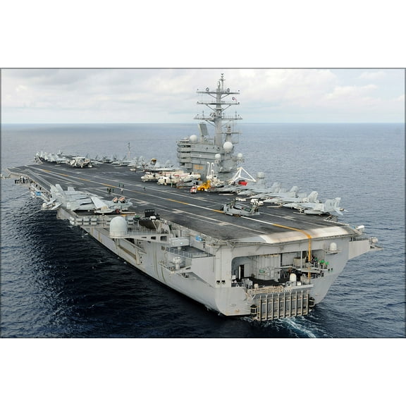 24"x36" Gallery Poster, aircraft carrier USS Ronald Reagan (CVN 76) off coast of Panay