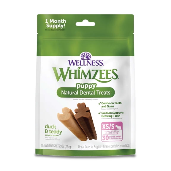 Wellness WHIMZEES Puppy Dog Dental Treats, Medium & Large Size Stick, (14 Count)