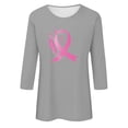 thumbnail image 5 of AGWOLF Breast Cancer Support T-Shirt for Women Pink Ribbon 3/4 Sleeve Shirts Loose Fit Crew Neck Pullover Lightweight Breathable Soft Graphic Tee Gray L, 5 of 5