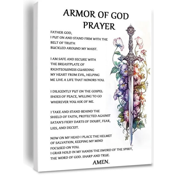 Wall Art Christian Spiritual Warfare Prayer Wall Art,Victorious Christian Living Quotes Painting Artwork Wall Decor For Home Office poster Armor of God Canvas poster