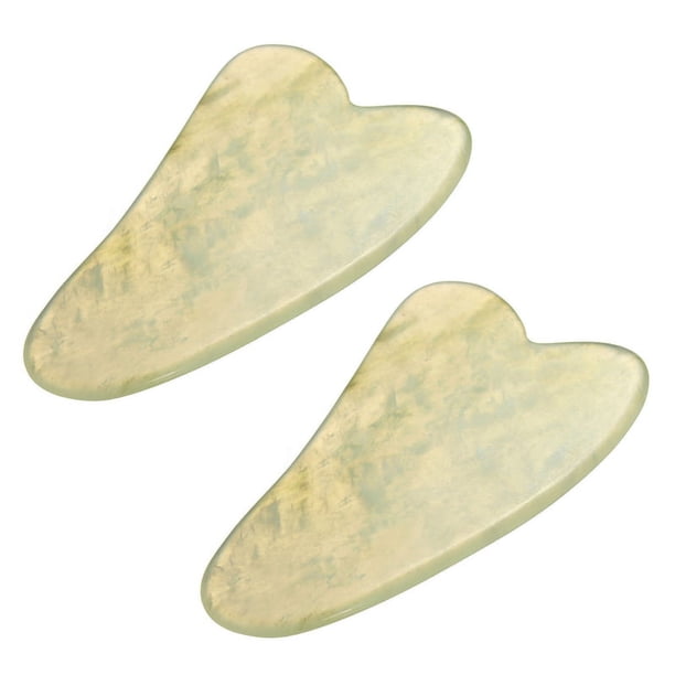 2 Unids Gua Sha Masaje Facial Medicina China Jade Natural Herramienta de Raspado