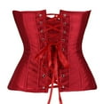 thumbnail image 3 of Grebrafan Corsets Bustier à Lacets Femme Rouge Vin m, 3 of 5