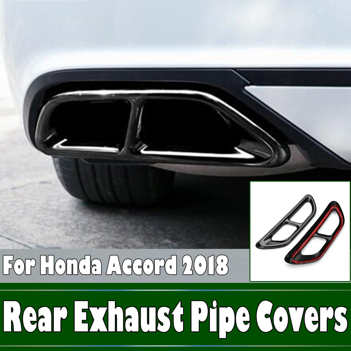 2PCS Black titanium Rear Exhaust Muffler Tip End Pipe For Honda Accord 2018 2019