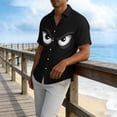 thumbnail image 4 of Dolkfu Funny Shirts Men Graphic Button Down Shirt Short Sleeve Holiday Collared Tee Shirts for Men S, 4 of 5