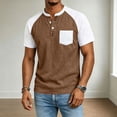 thumbnail image 2 of cllios Mens Raglan Short Sleeve Henley Shirts Loose Fit Contrast Color T-Shirts with Chest Pocket Lightweight Casual Summer Tops, 2 of 6