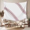 thumbnail image 2 of Baseball Small Tapestry for Bedroom Wall Hanging Tapestry, Modern Minimalist Red Lines Ceiling Backdrop Tapestries Poster Blanket Wall Decor for Teens Room Living Room Dorm 23" x 28", 2 of 8