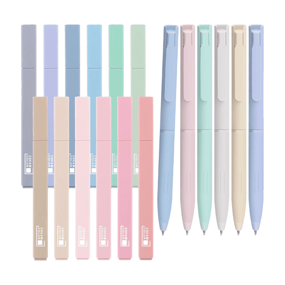 18-Pack Bible Highlighters & Fineliner Pens Set: 12 Pastel   6 Multicolor Fineliners, Quick-Dry No Bleed, Bible Journaling Supplies Study & Office Supplies