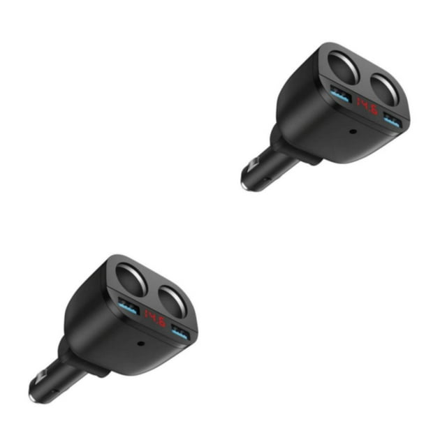 Wweixi 1/2/3/5 Compact And Powerful Small Occupation USB Car With Dual High-Speed Charging Black 2PCS