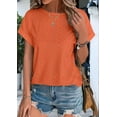 thumbnail image 3 of Womens Short Sleeve Tops Orange L, 3 of 6