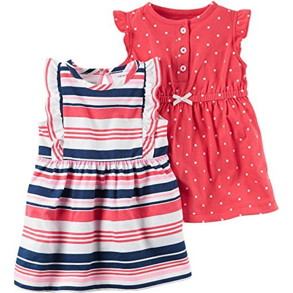 Baby Girls' 2-Pack Jersey Summer Dresses Multi Stripe 3M
