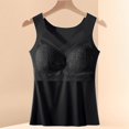 thumbnail image 2 of Soyumi Women's Sleeveless Tank Tops, Square Neck Slim Fit Camisole Warm Base Layer Underwear Vest Cotton Camisole Sleeveless Undershirt, Black, 2 of 4