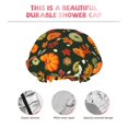 thumbnail image 3 of Kdxio Harvest Pumpkins Print Shower Cap for Women,Elastic and Reusable,Double Waterproof Layers Bathing Hat, 3 of 6