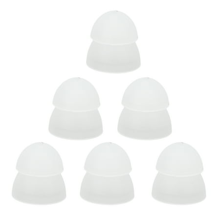 Eartips, 10pcs Soft Silicone Domes Double Layer Washable For Daily Uses For Replacement White