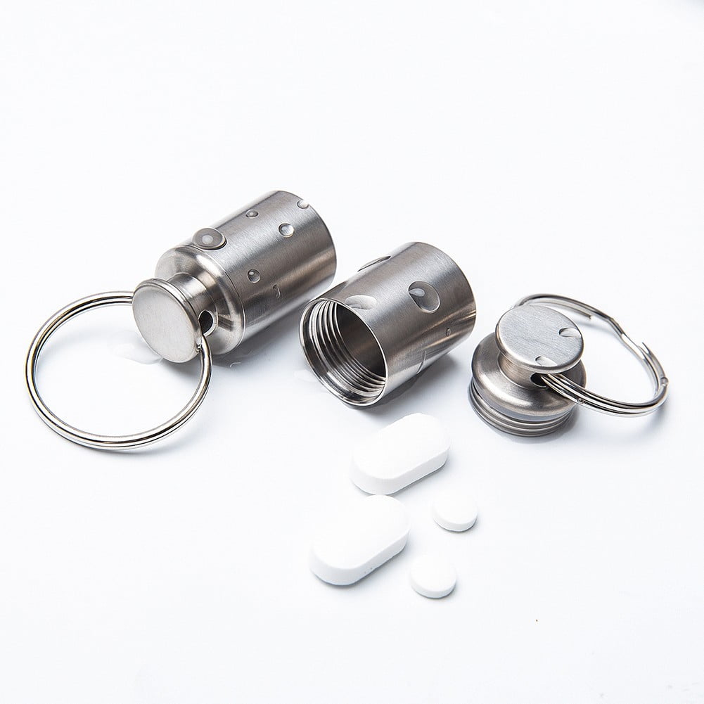 BCLONG Tiny Keychain Pill Holder Case Waterproof Fob Travel Pocket Organizer