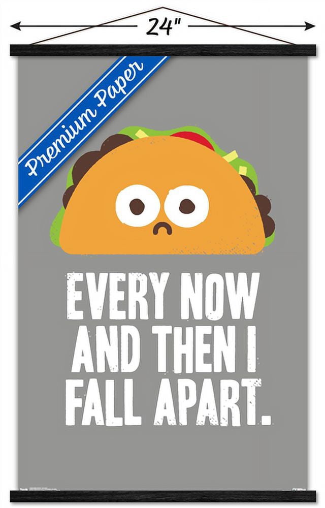 DaVid Olenick - Taco Fail Wall Poster with Wooden Magnetic Frame, 22.375" x 34"