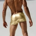 thumbnail image 2 of Luxalzxs Mens Gold Swim Shorts, Liquid Metallic Reflective Beach Shorts Patent Leather Swim Trunks for Men, Imitation Leather Hot Body Boxer Briefs, 2 of 6