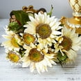 thumbnail image 5 of Dytern Fall,1Pc Simulation Sunflower Ornament Exquisite European Style Flower Bouquet Adornment Household Decoration (White), 5 of 11