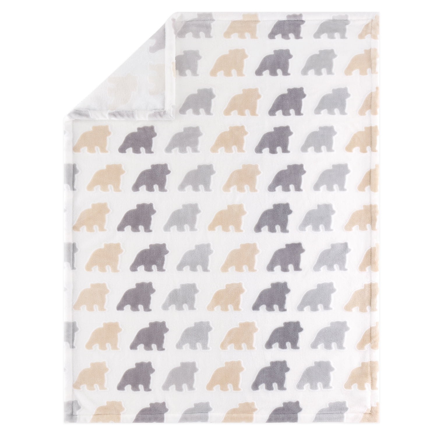 The Peanutshell Grey, Tan and Green Woodscape 5 Piece Crib Bedding Set for Baby Boys or Girls, Nursery Set with Blanket