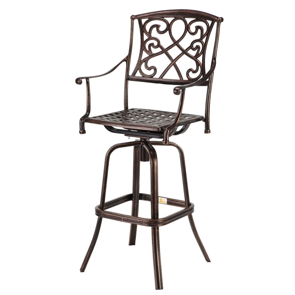 Palm Springs Copperwrought Iron Effect Outdoor Patio Bar Stoolswivel