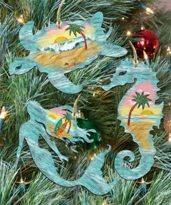 Christmas Mermaid Ornament Handcrafted Sea Lore Friend Gift Beach House Decor 