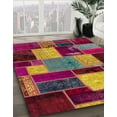 thumbnail image 2 of Ahgly Company Indoor Rectangle Abstract Dark Almond Brown Patchwork Area Rugs, 6' x 9', 2 of 6