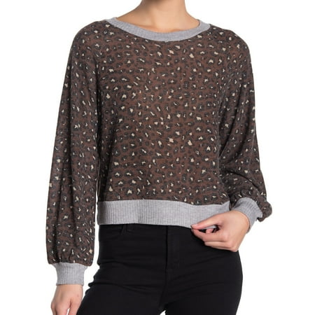 Womens Sweater Medium Pullover Cheetah Print M