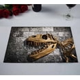 thumbnail image 2 of PKQWTM Tyrannosaurus Rex skeleton in stone wall Kitchen Dining Table Mats Placemats Size 12x18 Inches, Set of 2 Pieces, 2 of 2