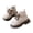 Beige, variant on HAOTAGS Girls Martin Boots, Side Zipper Lace Up Soft Sole Non Slip Short Princess Boots for Kids Students Pink Size 11.5 Little Kids
