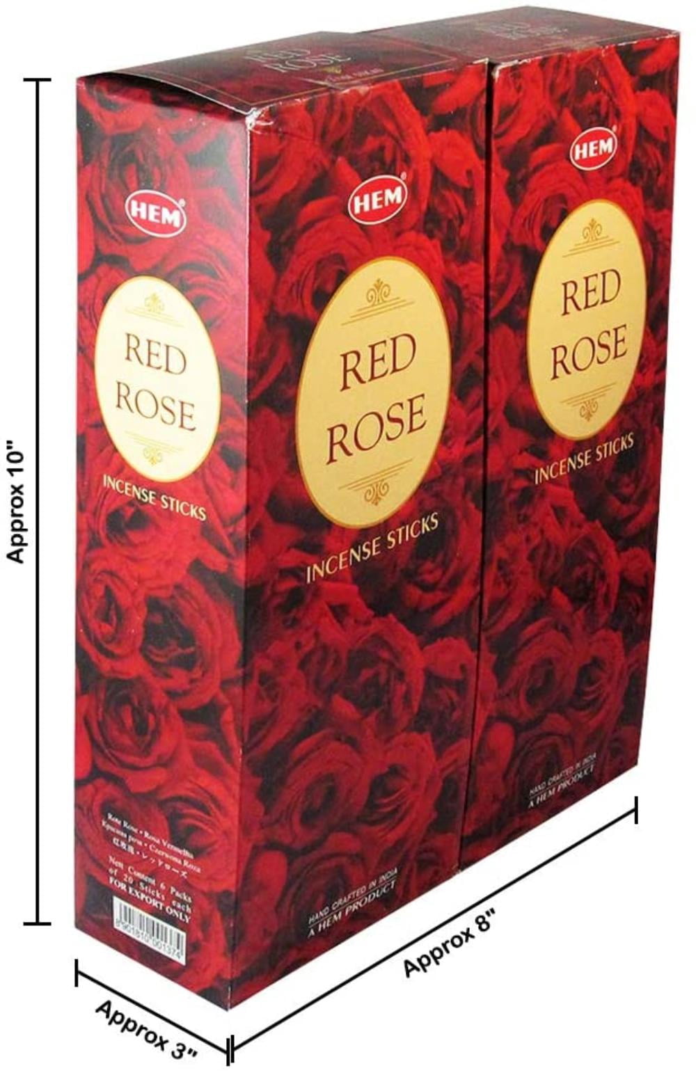 "Hem Precious Red Rose Agarbatti Pack of 12 Incense Sticks Boxes, 20gms Each, Traditionally Handrolled in India Aeromatic Natural Fragrance for Prayers,.., By Visit the HEM Store"