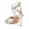 thumbnail image 4 of Charles David Hippy Silver Dainty Metallic Ankle Strap Formal Dress Sandals (Silver Dainty, 6.5), 4 of 5