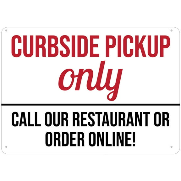 Curbside Pickup Only Call Or Order Online Sign Outdoor Metal Sign - 12 X 8 Metal Signs For Business, Workplace, Office, Home, Delivery Signs, Road Signs, Garden Signs