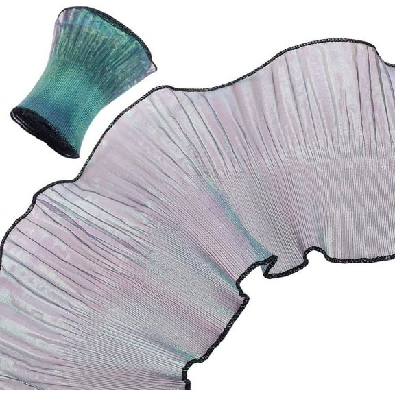 6 Yards Black Ruffled Pleated Lace Fabric Trim 5.5inch Width Tulle Ruffle Lace Ribbon Border for Craft Sewing Dress Bag Decoration Pink