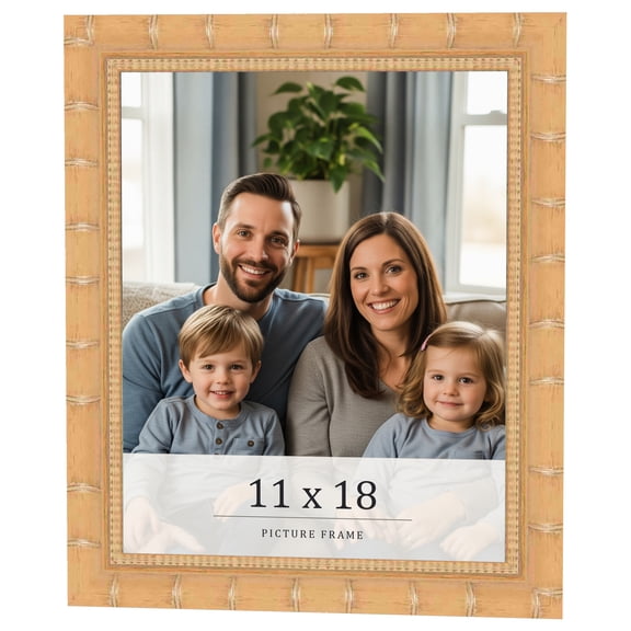 11x18 Light Brown Bamboo Real Wood Picture Frame Width 1.5 inches | Interior Frame Depth 0.5 inches