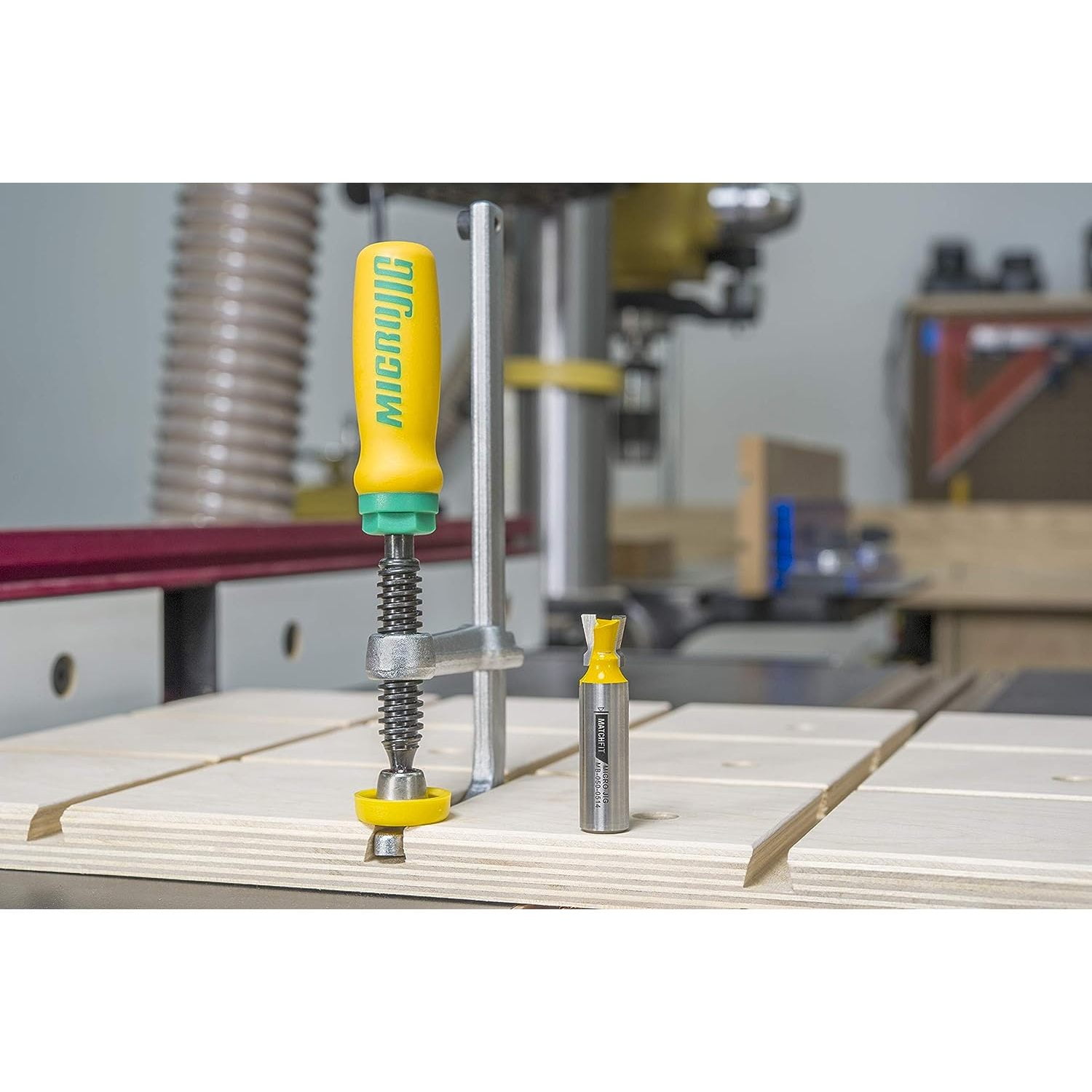 HTYSUPPLY Matchfit MB-050-0514 Dovetail Router Bit for Dovetail Clamps, 14", Dovetail Profile, Yellow