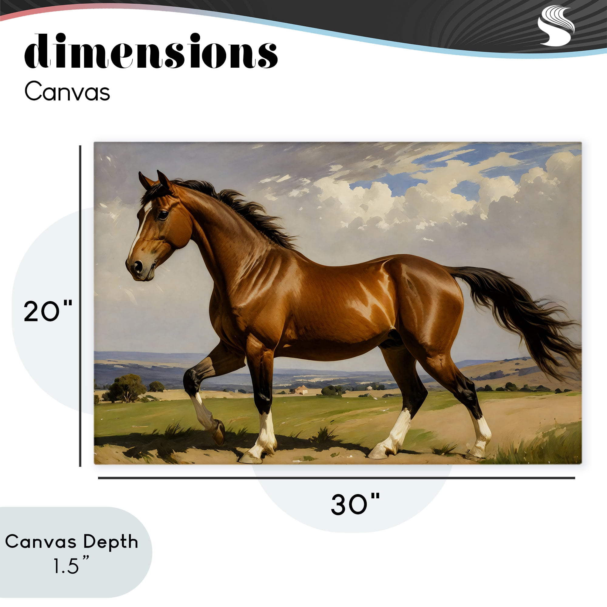 Stupell Industries Trotting Horse in Field Canvas Wall Art, design by Creative Studio