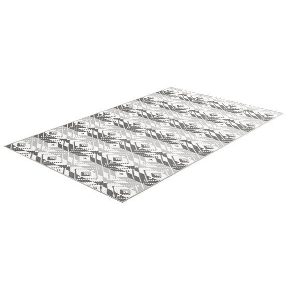 Honeycomb Washable Printed Foldable Outdoor Carpet – Modern Diamond Interlace Design Durable Easy Clean for Patio Deck Garden Picnic Camping