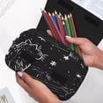 thumbnail image 6 of Kdxio Star Gazing Cat Illustration for Double Compartment Pen Case Oxford Organizer with Zipper Pockets for Students Artists, 6 of 7