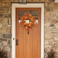 thumbnail image 5 of Fall Wreath for Front Door 17.7 Inch Artificial Autumn Wreath with Realistic Maple Leaves, Berry Accents, and Hydrangea for Thanksgiving Indoor Outdoor Wall Window Door Decor, 5 of 6