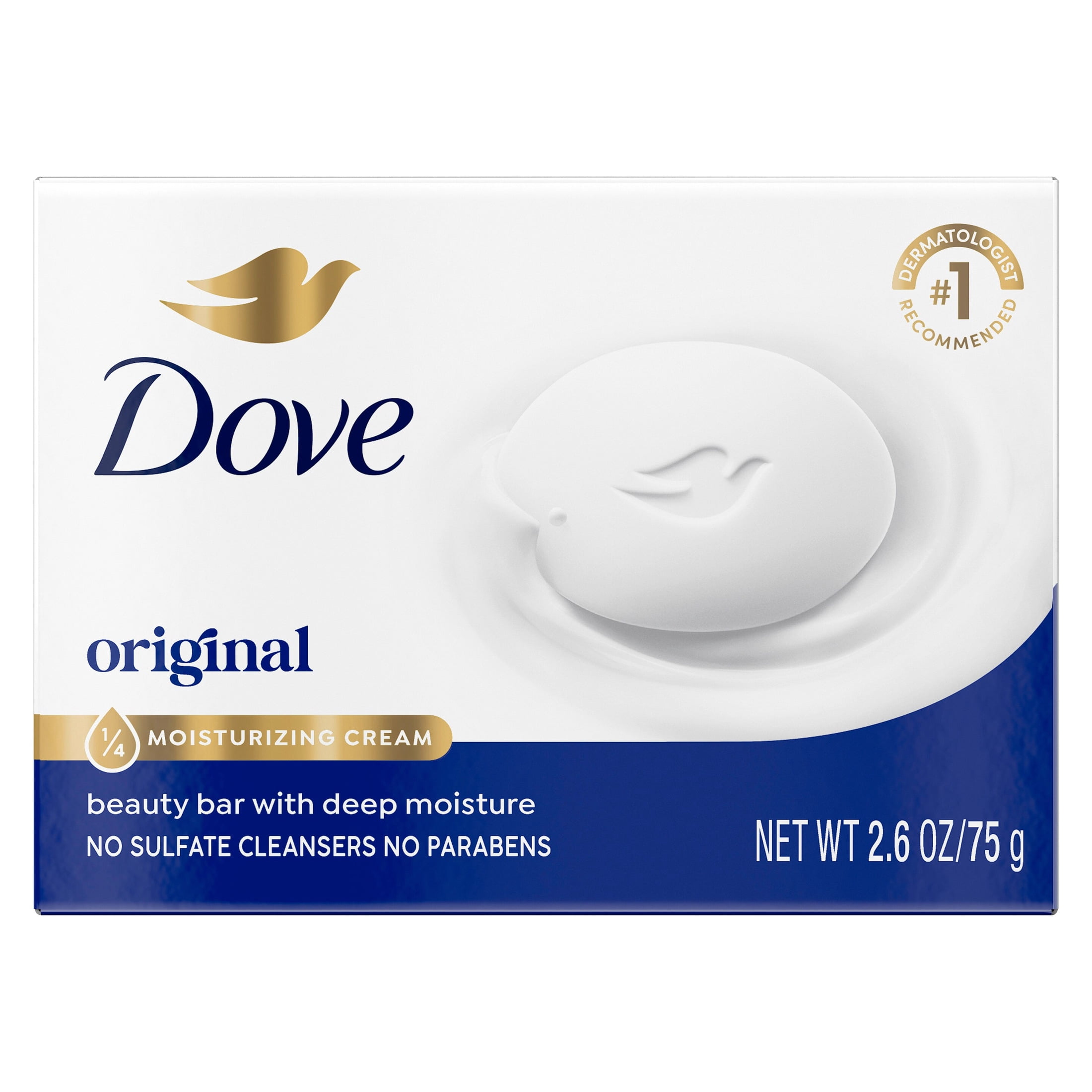 (3 pack) Dove Beauty Bar Soap For Soft, Smooth Skin, Original, With 1/4 Moisturizing Cream ,2.6 oz