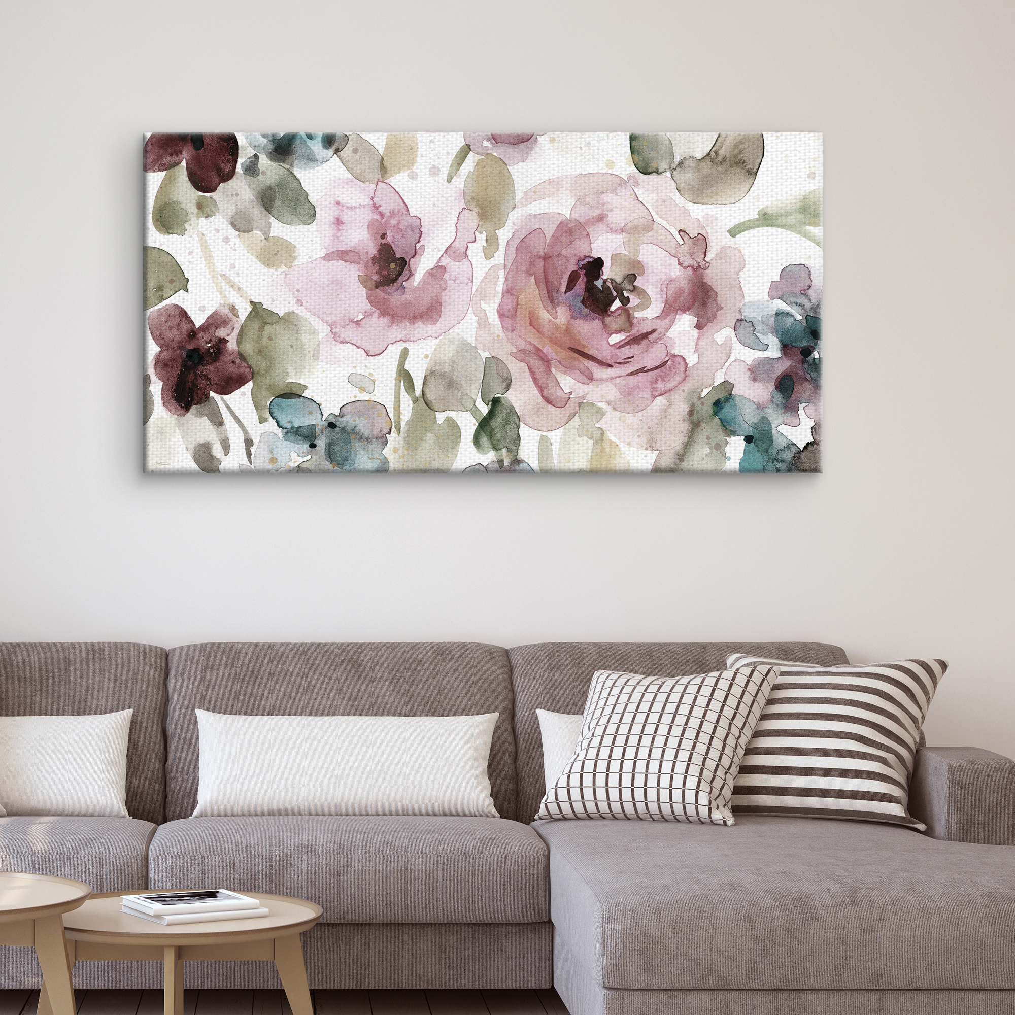 Masterpiece Art Gallery Garden Palette I Soft Flowers By Carol Robinson Canvas Art Print 24" x 48"