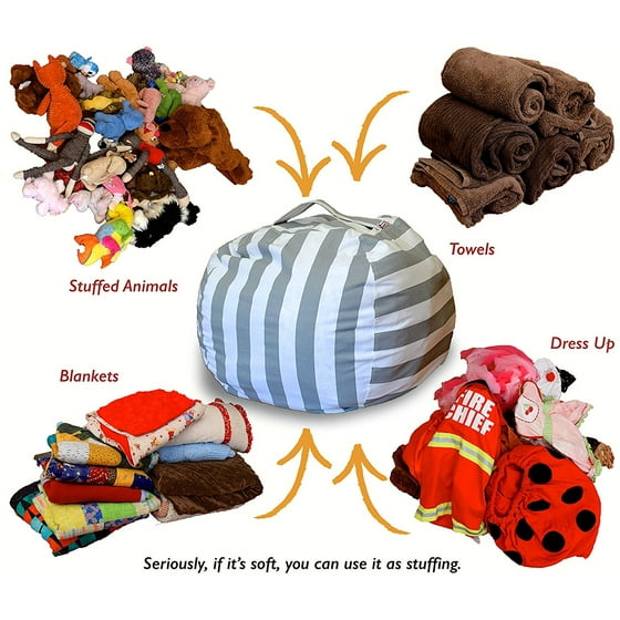 Extra Large Stuffed Animal Storage Bean Bag Chair Premium Cotton Extra Large Stuffed Animal Storage Bean Bag Chair Premium Cotton Canvas Clean Up The Room And Put Those Critters To Work For You