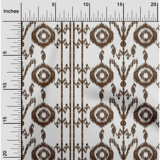 oneOone Cotton Poplin Fabric Paisley|Stripe & Circle Ikat Print Fabric BTY 56 Inch Wide